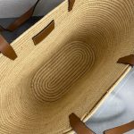 Celine raffia braided resort beach tote bag spacious shoulder shopping tote handbag with coin pouch - 图片 4