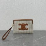 Celine canvas casual wristlet clutch versatile zipper coin pouch smartphone makeup pouch - 图片 4