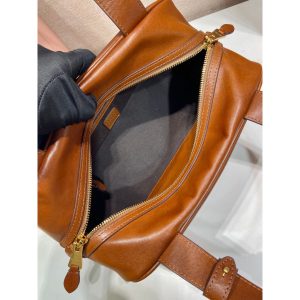 MIu vintage bowling top handle bag Boston shopper handbag tote with antique gold metalware - 图片 5