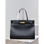 YSL Manhattan structured shoulder tote in smooth box leather with protective studs - 图片 2