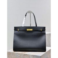 YSL Manhattan structured shoulder tote in smooth box leather with protective studs - 图片 2