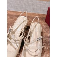 Gucci shiny block-heel slingback pump Mary Jane heel sandal 4.5cm height size35-40 - 图片 3