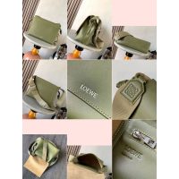 Loewe flamenco military satchel shoulder crossbody flap messenger wit jacquard wide strap - 图片 9