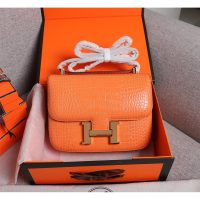 Hermes constance 24 shoulder messenger flap GHW-croco-effect calfksin boutique inclusion