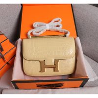 Hermes constance 24 shoulder messenger flap GHW-croco-effect calfksin boutique inclusion