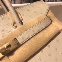 ostrich hermes Jaune Citron Birkin30 handbag GHW full handmade boutique inclusion