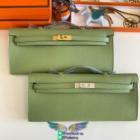 Epsom Hermes kelly cut 31 clutch evening cocktail pouch full handmade/boutique inclusion