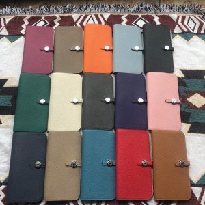 togo Hermes dogon bifold long wallet/passport card holder PHW full handmade/boutique inclusion