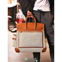 Hermes birkin 40 hac cargo travel luggage bag-canvas swift leather full handmade/boutique inclusion