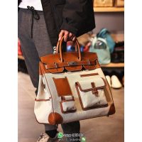 Hermes birkin 40 hac cargo travel luggage bag-canvas swift leather full handmade/boutique inclusion
