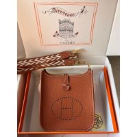 Hermes mini evelyne shoulder tote bag GHW in togo calfskin full handmade/boutique inclusion