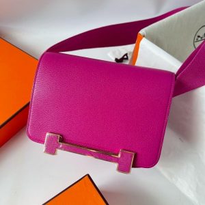 hermes geta shoulder messenger flap bag GHW in chevre leather full handmade/boutique inclusion