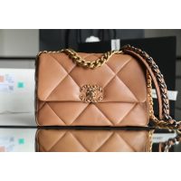 Chanel 19 small shoulder flap bag in quilted lambskin