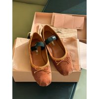 Miumiu velcro Mary Jane boat shoes routine flat ballet pump daily walk office shoes with bow-details - 图片 5