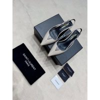 YSL pointed kitten heel pump slip-on crystal-detailed slingback sandal size35-40 3cm height - 图片 2