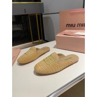 Miumiu flat slide mules casual half drag shoes elegant summer sandal slipper size35-41 - 图片 4