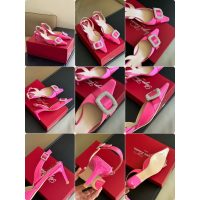 Roger RV velvet kitten heel slingback sandal women's daily heel pump slipon size35-42 - 图片 8