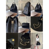 chanel small shoulder bobo bag with detachable in suede calfskin