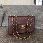 Vintage Chanel Classic Medium Double Flap Bag in Burgundy Lambskin