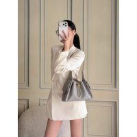 Small diamond-quilted Chanel hammock handbag/drawstring shoulder hobo tote/chain crossbody bag