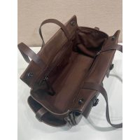 Prada Route Medium shoulder Tote bag in cacao calfskin