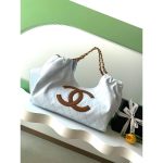 denim Chanel CoCo resort beach bag/large shoulder hobo tote with zipper clutch