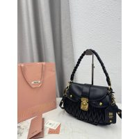 lambskin Miu miu matelasse shoulder flap saddle bag/underarm baguette with braided handle - 图片 7