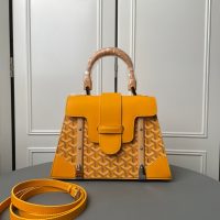 Goyard saigon structured handbag ccrossbody flap messenger bag Cambridge kelly bag wooden handle - 图片 6