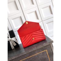 lambskin Chanel chevron envelope clutch/woc with chain