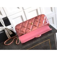 Chanel East-West Top Handle Baguette/mini handbag in metallic patent leather