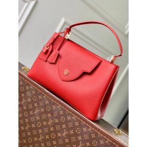red Louis Vuitton Capucines GM Grainy Calfskin Tote Bag Women