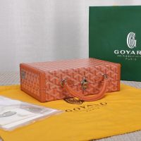 goyar canvas trunk handbag petite malle suitcase sling crossbody shoulder messenger bag - 图片 3