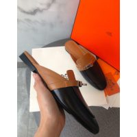croco-effect Hermes calfskin flat slide mules sandal size35-40 boutqiue inclusion