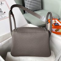 togo Hermes etain lindy 26 shoulder tote bag PHW-full handmade/boutique inclusion