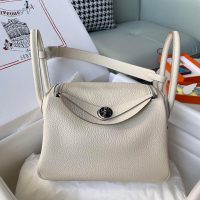 Craie Hermes Lindy 26 top-handle handmade handbag holiday traveling tote with protective feet