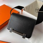 hermes geta shoulder messenger flap bag GHW in chevre leather full handmade/boutique inclusion