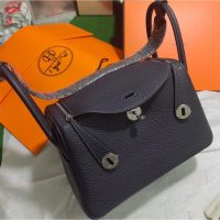 hermes lindy 26 shoulder tote bag-denim togo calfskin PHW full handmade boutique package