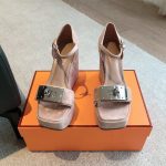 Hermes suede platform wedge sandal with kelly buckle size35-42 boutique iinclusion