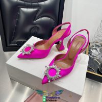 Pre-order amina muanddi slingback party wedding shoes crystal-detailed velvet heel pump sandal 35-40 - 图片 2