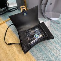 Balenciaga crocodile-grainy hourglass top-handle handbag crossbody flap messenger full packaging - 图片 7