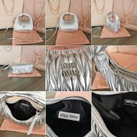 COD Small 缪缪 Miu wander underarm hobo baguette sling crossbody zipper tote authentic quality - 图片 7