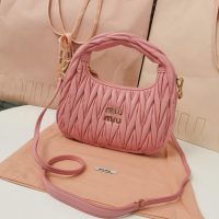 COD Small 缪缪 Miu wander underarm hobo baguette sling crossbody zipper tote authentic quality - 图片 8