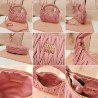 COD Small 缪缪 Miu wander underarm hobo baguette sling crossbody zipper tote authentic quality - 图片 9