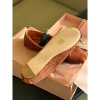 Miumiu velcro Mary Jane boat shoes routine flat ballet pump daily walk office shoes with bow-details - 图片 7
