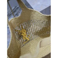 YSL Raffia resort beach tote holiday holdall storage handbag shoulder shopper tote - 图片 4