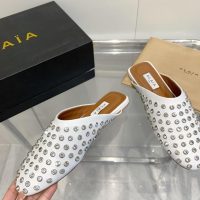 ALAIA Crystal-detailed flat pump sandal half drag mules outdoor summer slipper size35-40 - 图片 2