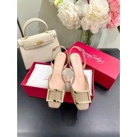 Roger RV shiny heel slingback pump sandal in patent leather size35-42 7cm height