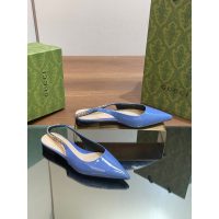 Gucci pointed flat slingback ballet shoes daily flat pump sandal in patent leather size35-40 - 图片 6