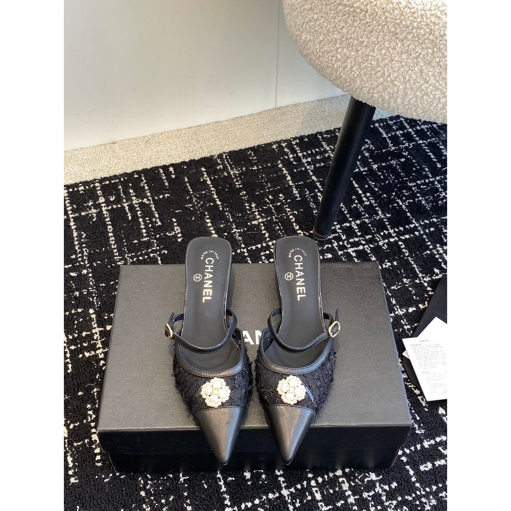ph-11134201-820l5-mqsps412f8r36e.jpg Chanel kitten heel slide mules half drag shoes casual heel sandal slipper size35-40 - 图片 1