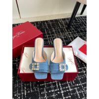 Roger RV crystal-buckle heel sandal mules outdoor slide slipper size35-42 - 图片 8